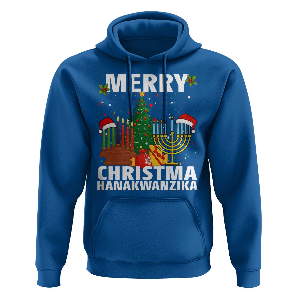 Merry Christmahanakwanzika Hoodie Christmas Hanukkah Kwanzaa Celebration Gift - Wonder Print Shop