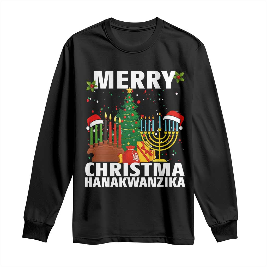 Merry Christmahanakwanzika Long Sleeve Shirt Christmas Hanukkah Kwanzaa Celebration Gift - Wonder Print Shop