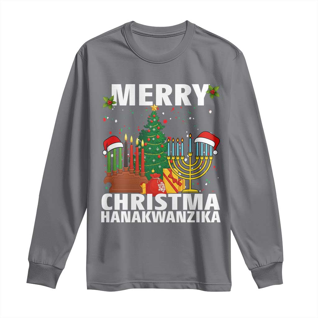Merry Christmahanakwanzika Long Sleeve Shirt Christmas Hanukkah Kwanzaa Celebration Gift - Wonder Print Shop