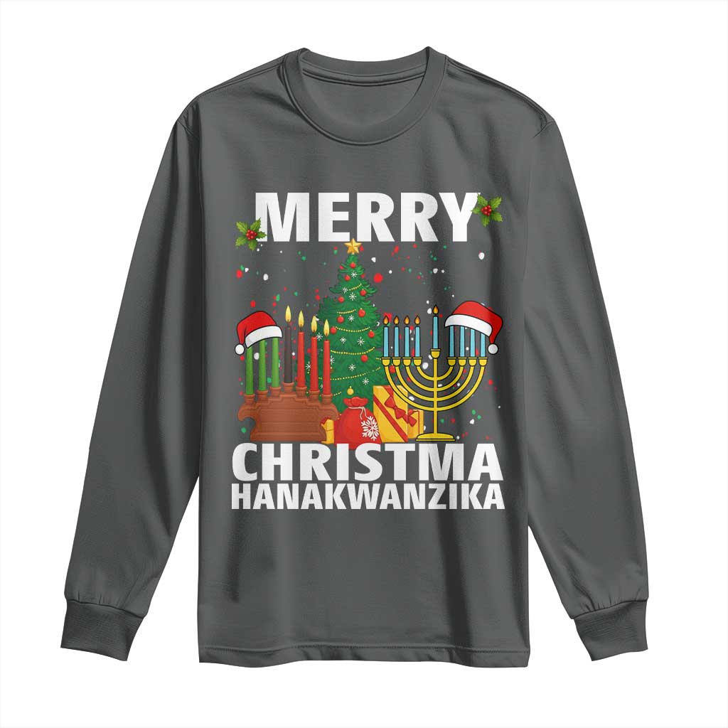 Merry Christmahanakwanzika Long Sleeve Shirt Christmas Hanukkah Kwanzaa Celebration Gift - Wonder Print Shop