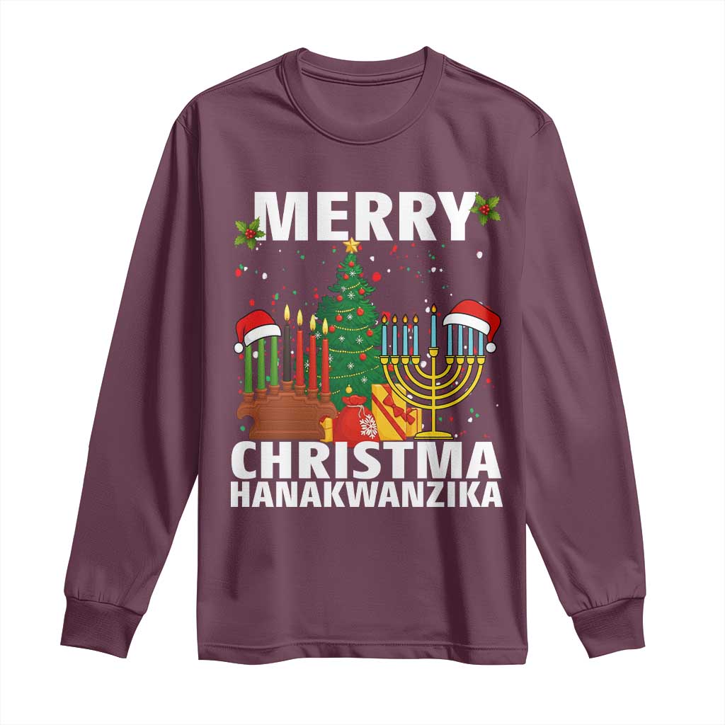 Merry Christmahanakwanzika Long Sleeve Shirt Christmas Hanukkah Kwanzaa Celebration Gift - Wonder Print Shop