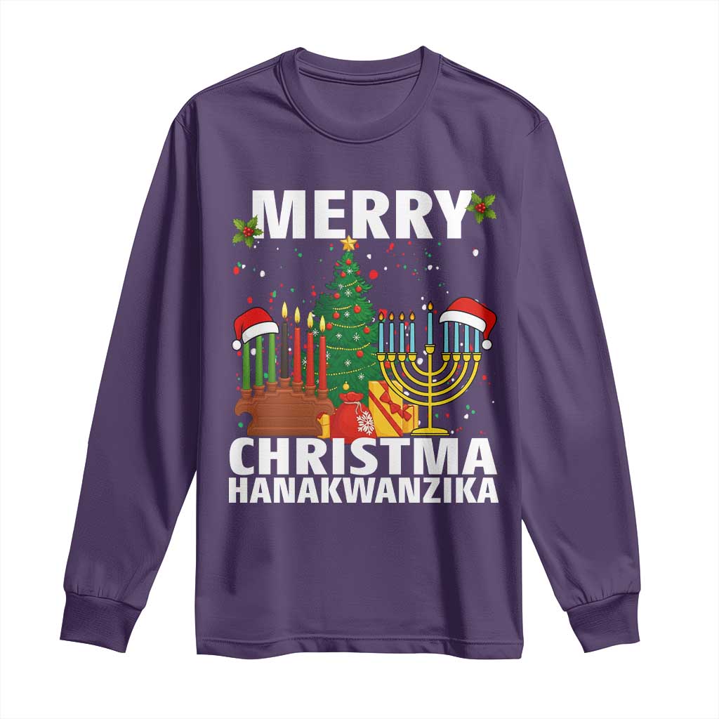 Merry Christmahanakwanzika Long Sleeve Shirt Christmas Hanukkah Kwanzaa Celebration Gift - Wonder Print Shop