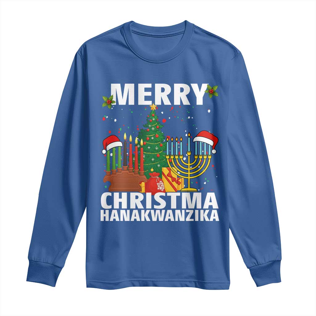 Merry Christmahanakwanzika Long Sleeve Shirt Christmas Hanukkah Kwanzaa Celebration Gift - Wonder Print Shop