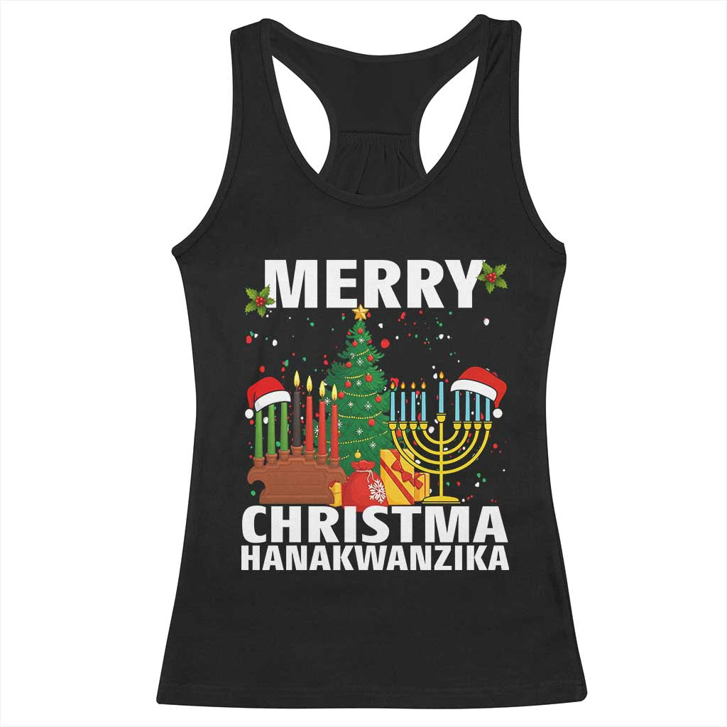 Merry Christmahanakwanzika Racerback Tank Top Christmas Hanukkah Kwanzaa Celebration Gift - Wonder Print Shop