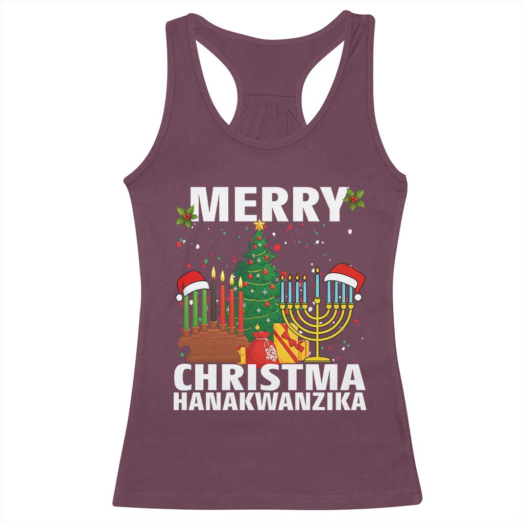 Merry Christmahanakwanzika Racerback Tank Top Christmas Hanukkah Kwanzaa Celebration Gift - Wonder Print Shop