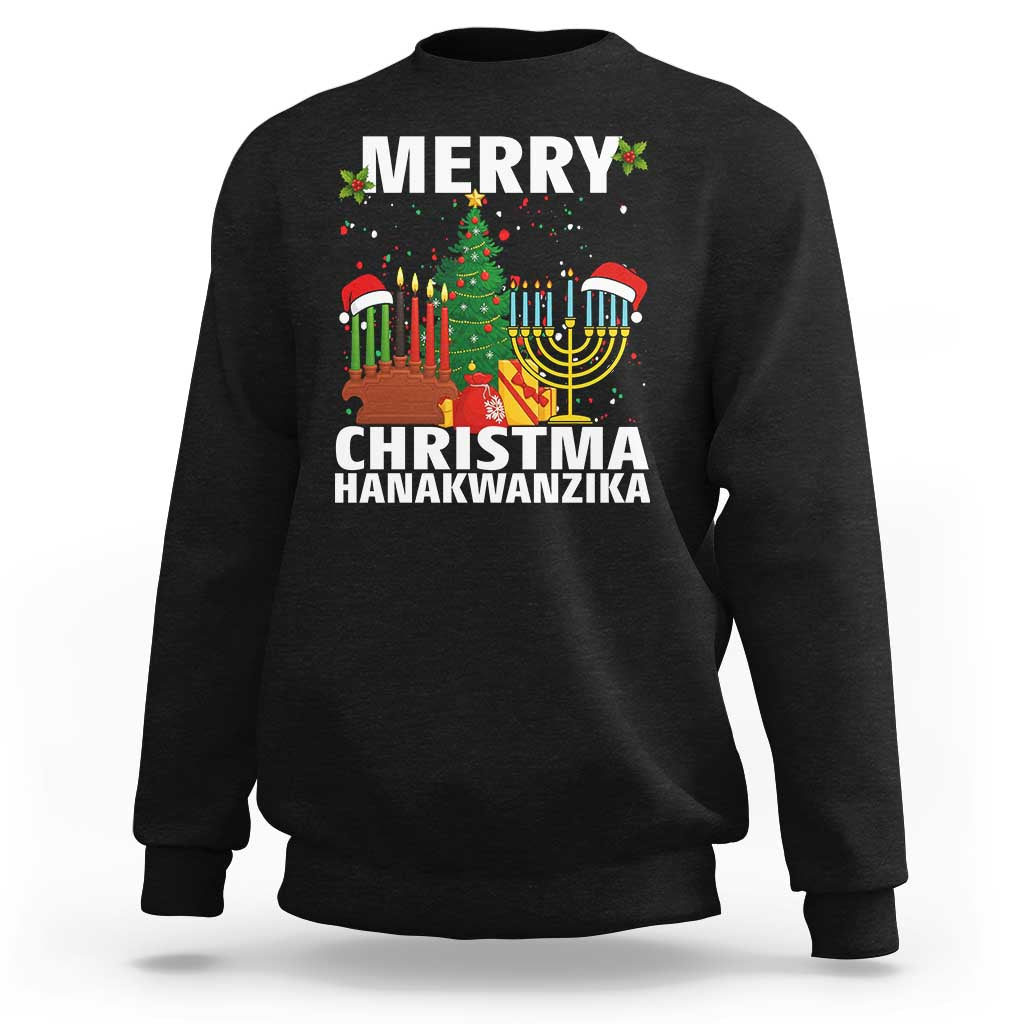 Merry Christmahanakwanzika Sweatshirt Christmas Hanukkah Kwanzaa Celebration Gift - Wonder Print Shop