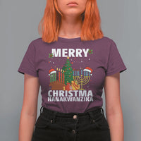 Merry Christmahanakwanzika T Shirt For Women Christmas Hanukkah Kwanzaa Celebration Gift - Wonder Print Shop