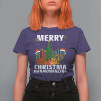 Merry Christmahanakwanzika T Shirt For Women Christmas Hanukkah Kwanzaa Celebration Gift - Wonder Print Shop