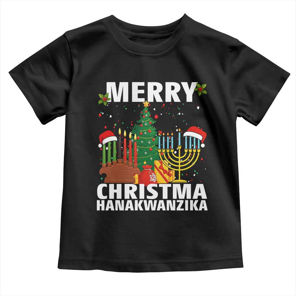 Merry Christmahanakwanzika Toddler T Shirt Christmas Hanukkah Kwanzaa Celebration Gift - Wonder Print Shop