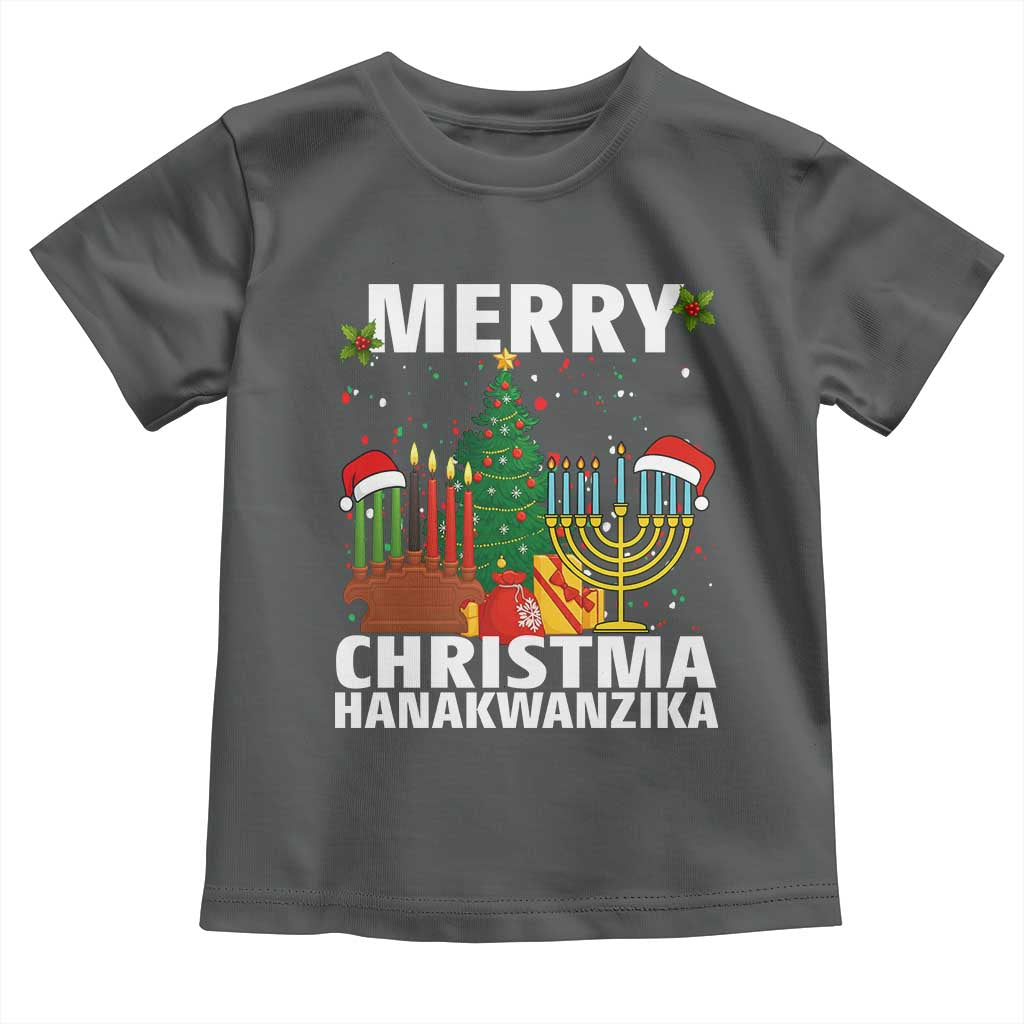 Merry Christmahanakwanzika Toddler T Shirt Christmas Hanukkah Kwanzaa Celebration Gift - Wonder Print Shop