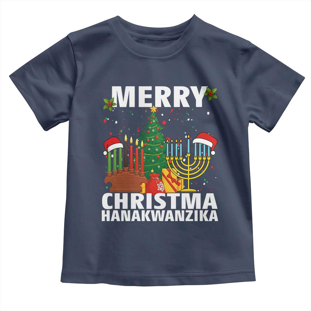 Merry Christmahanakwanzika Toddler T Shirt Christmas Hanukkah Kwanzaa Celebration Gift - Wonder Print Shop