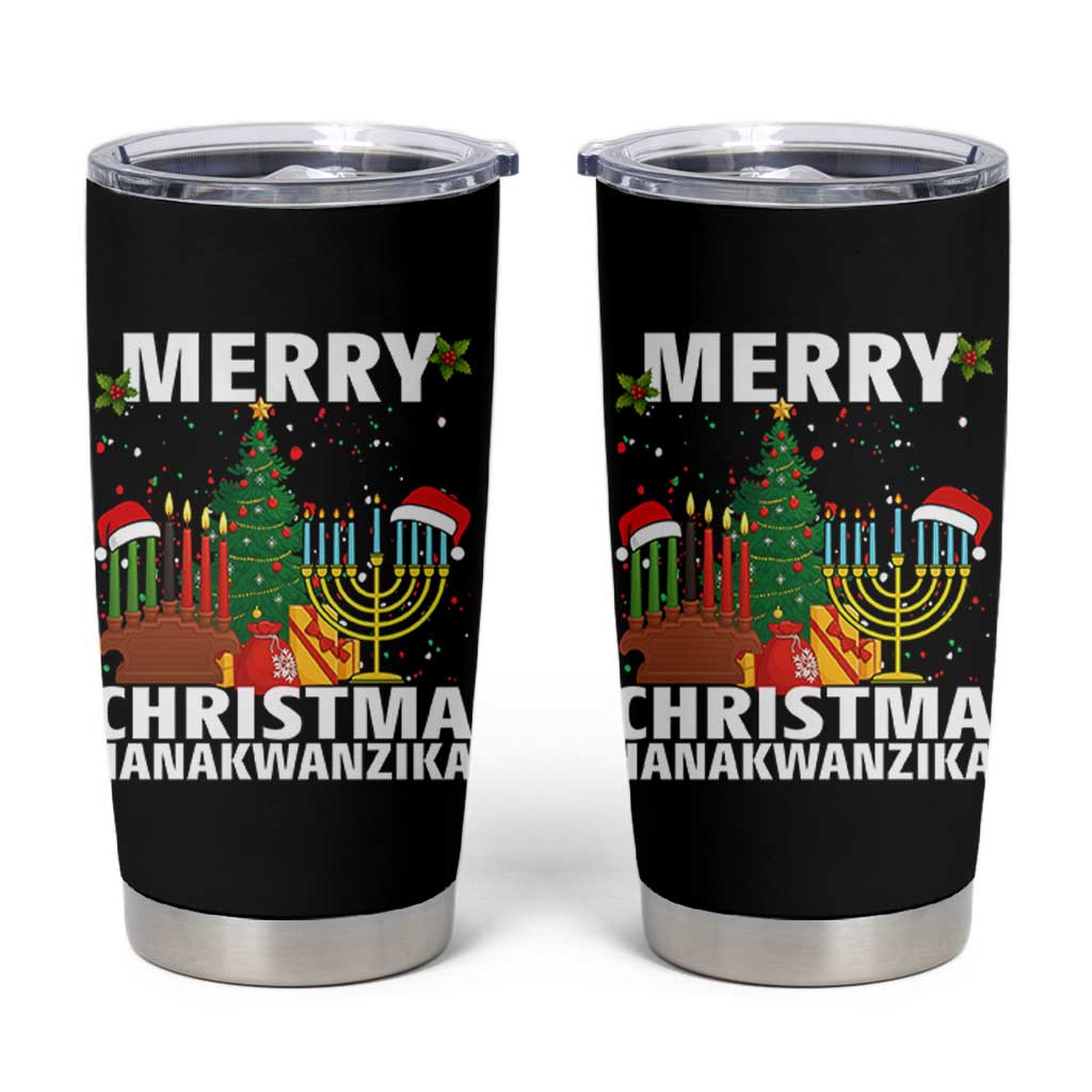Merry Christmahanakwanzika Tumbler Cup Christmas Hanukkah Kwanzaa Celebration Gift - Wonder Print Shop