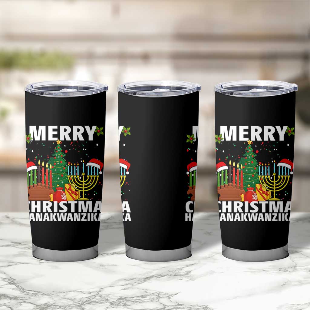 Merry Christmahanakwanzika Tumbler Cup Christmas Hanukkah Kwanzaa Celebration Gift - Wonder Print Shop