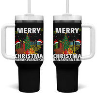 Merry Christmahanakwanzika Tumbler With Handle Christmas Hanukkah Kwanzaa Celebration Gift - Wonder Print Shop