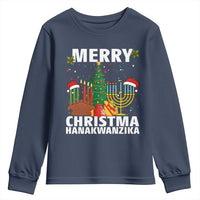 Merry Christmahanakwanzika Youth Sweatshirt Christmas Hanukkah Kwanzaa Celebration Gift - Wonder Print Shop