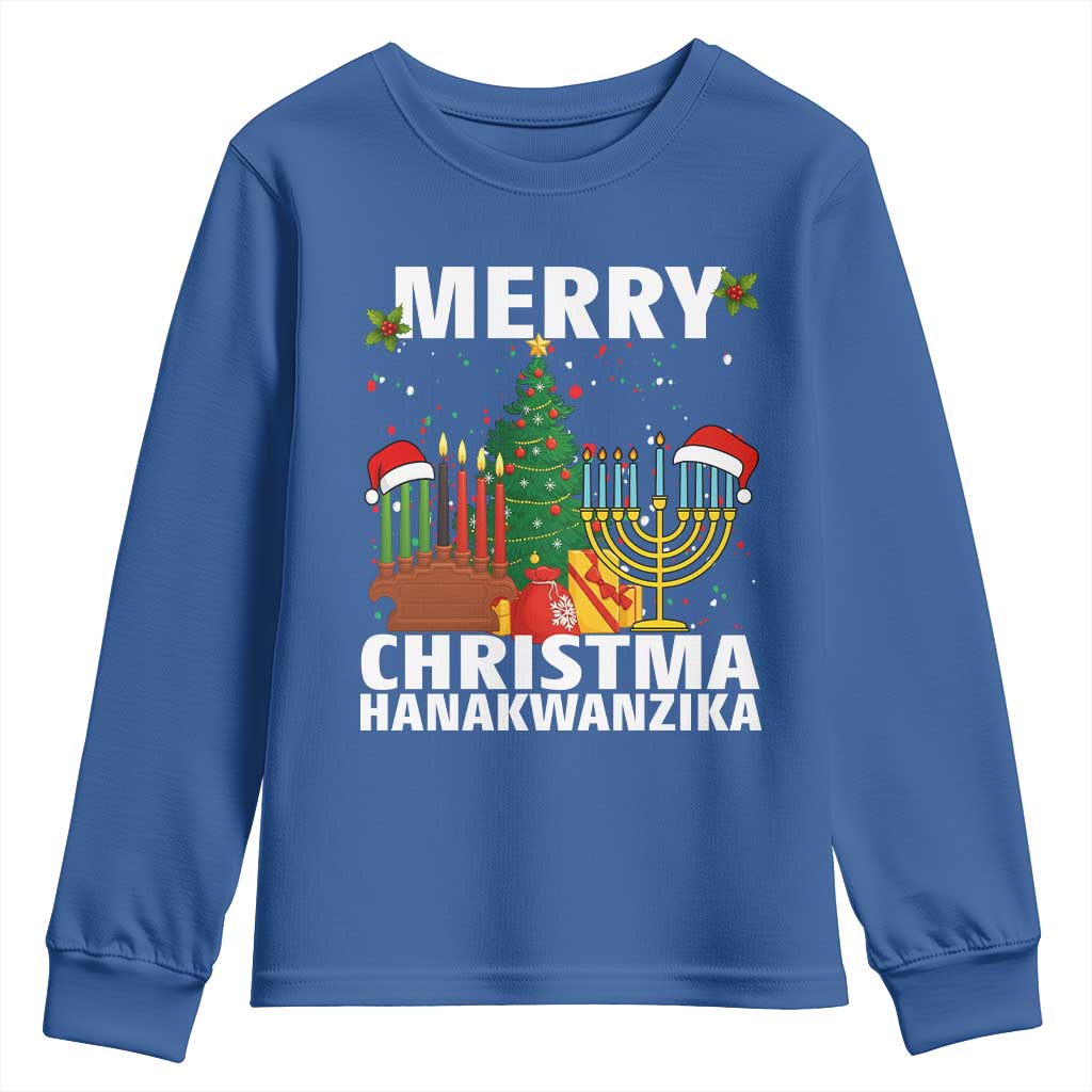 Merry Christmahanakwanzika Youth Sweatshirt Christmas Hanukkah Kwanzaa Celebration Gift - Wonder Print Shop
