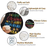 Celebrate All Holidays Merry Christmas Hanukkah Kwanzaa Gift Throw Blanket - Wonder Print Shop