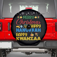 Celebrate All Holidays Merry Christmas Hanukkah Kwanzaa Gift Spare Tire Cover - Wonder Print Shop