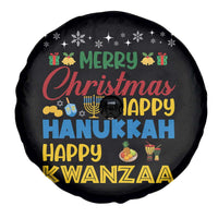 Celebrate All Holidays Merry Christmas Hanukkah Kwanzaa Gift Spare Tire Cover - Wonder Print Shop