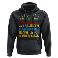 Celebrate All Holidays Merry Christmas Hanukkah Kwanzaa Gift Hoodie - Wonder Print Shop