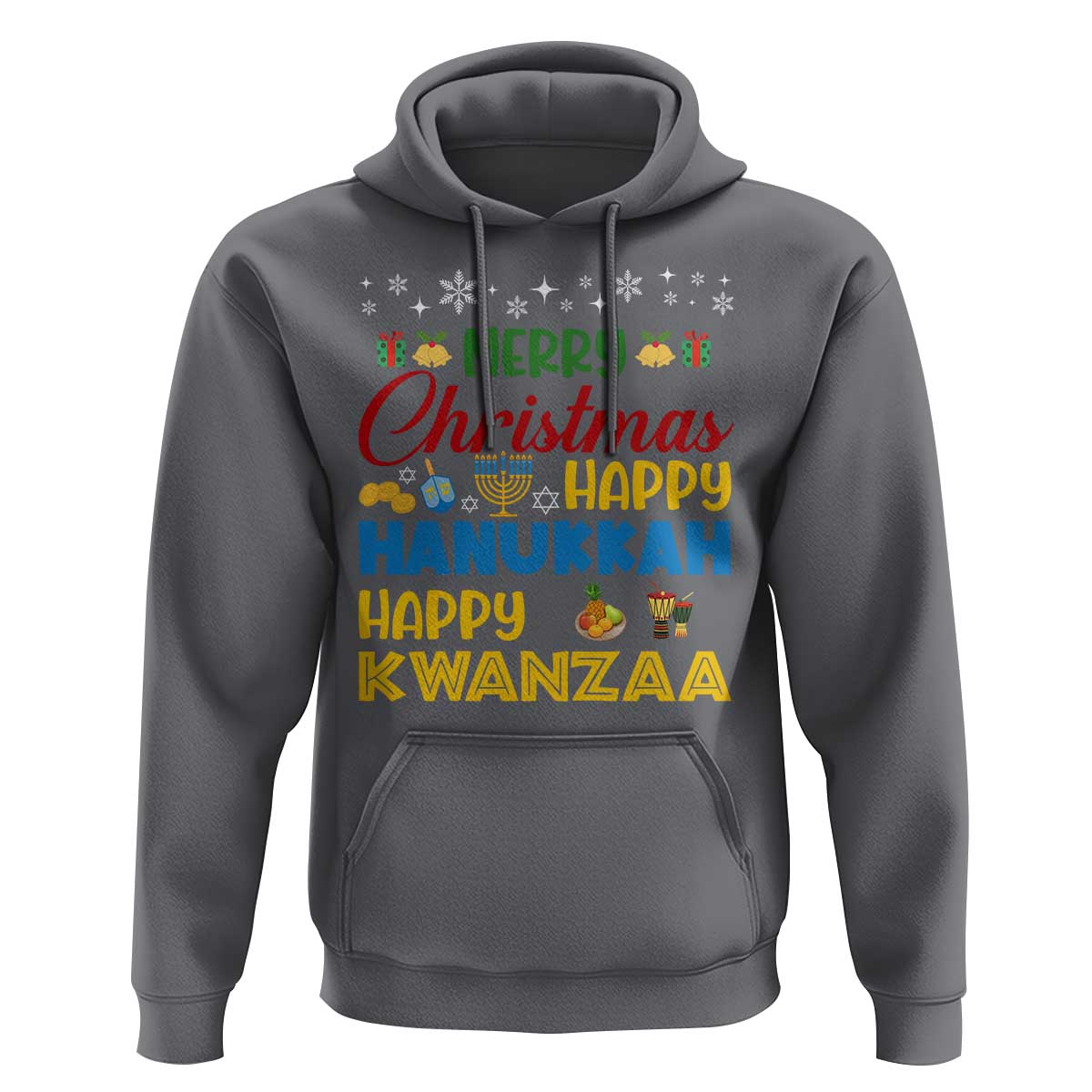 Celebrate All Holidays Merry Christmas Hanukkah Kwanzaa Gift Hoodie - Wonder Print Shop