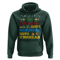 Celebrate All Holidays Merry Christmas Hanukkah Kwanzaa Gift Hoodie - Wonder Print Shop