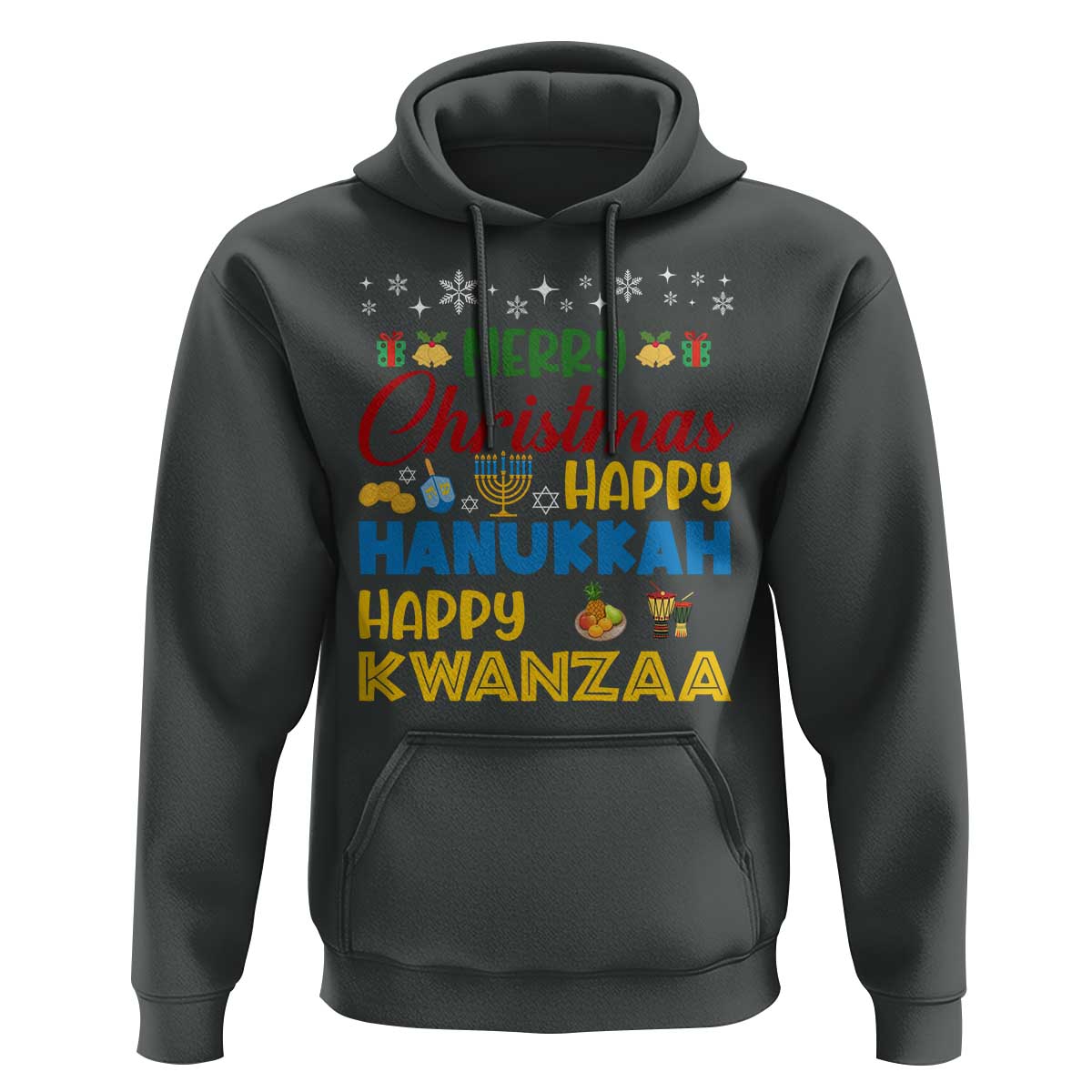 Celebrate All Holidays Merry Christmas Hanukkah Kwanzaa Gift Hoodie - Wonder Print Shop