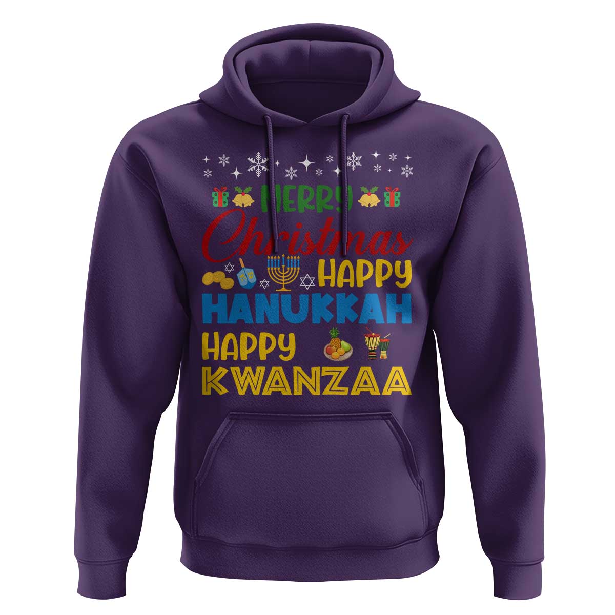 Celebrate All Holidays Merry Christmas Hanukkah Kwanzaa Gift Hoodie - Wonder Print Shop