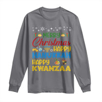 Celebrate All Holidays Merry Christmas Hanukkah Kwanzaa Gift Long Sleeve Shirt - Wonder Print Shop