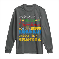Celebrate All Holidays Merry Christmas Hanukkah Kwanzaa Gift Long Sleeve Shirt - Wonder Print Shop