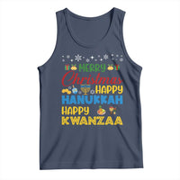 Celebrate All Holidays Merry Christmas Hanukkah Kwanzaa Gift Tank Top - Wonder Print Shop