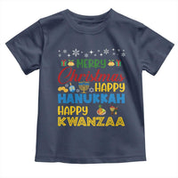 Celebrate All Holidays Merry Christmas Hanukkah Kwanzaa Gift Toddler T Shirt - Wonder Print Shop