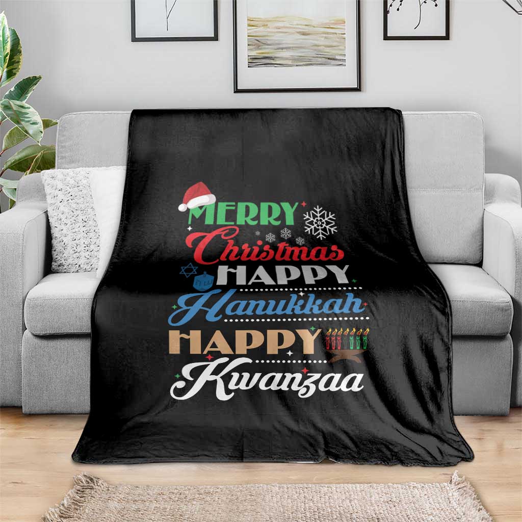Funny Christmas Hanukkah Kwanzaa Throw Blanket December Holiday Gift - Wonder Print Shop