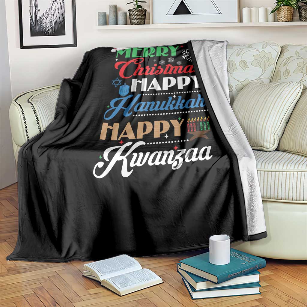 Funny Christmas Hanukkah Kwanzaa Throw Blanket December Holiday Gift - Wonder Print Shop