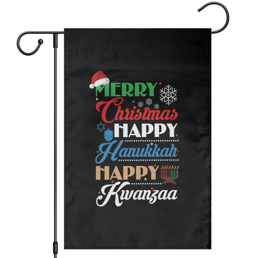 Funny Christmas Hanukkah Kwanzaa Garden Flag December Holiday Gift - Wonder Print Shop