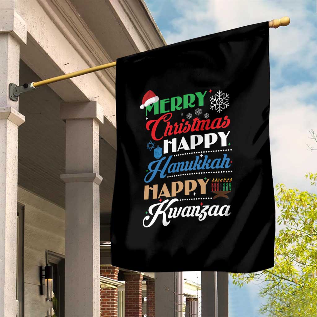 Funny Christmas Hanukkah Kwanzaa Garden Flag December Holiday Gift - Wonder Print Shop