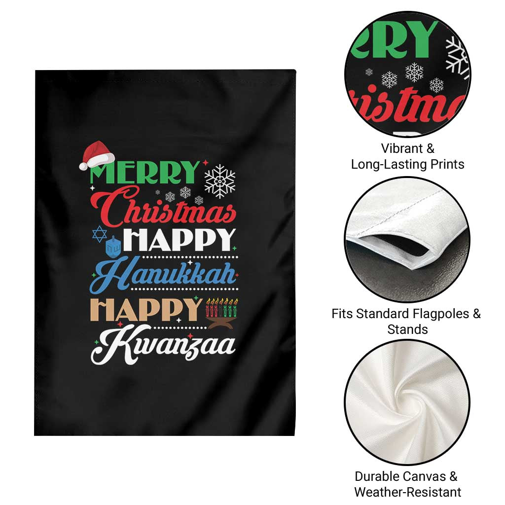 Funny Christmas Hanukkah Kwanzaa Garden Flag December Holiday Gift - Wonder Print Shop