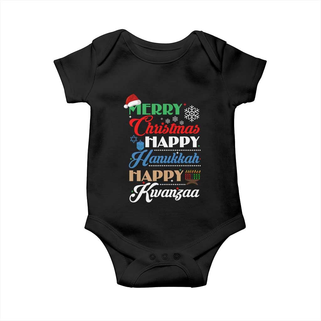 Funny Christmas Hanukkah Kwanzaa Baby Onesie December Holiday Gift - Wonder Print Shop