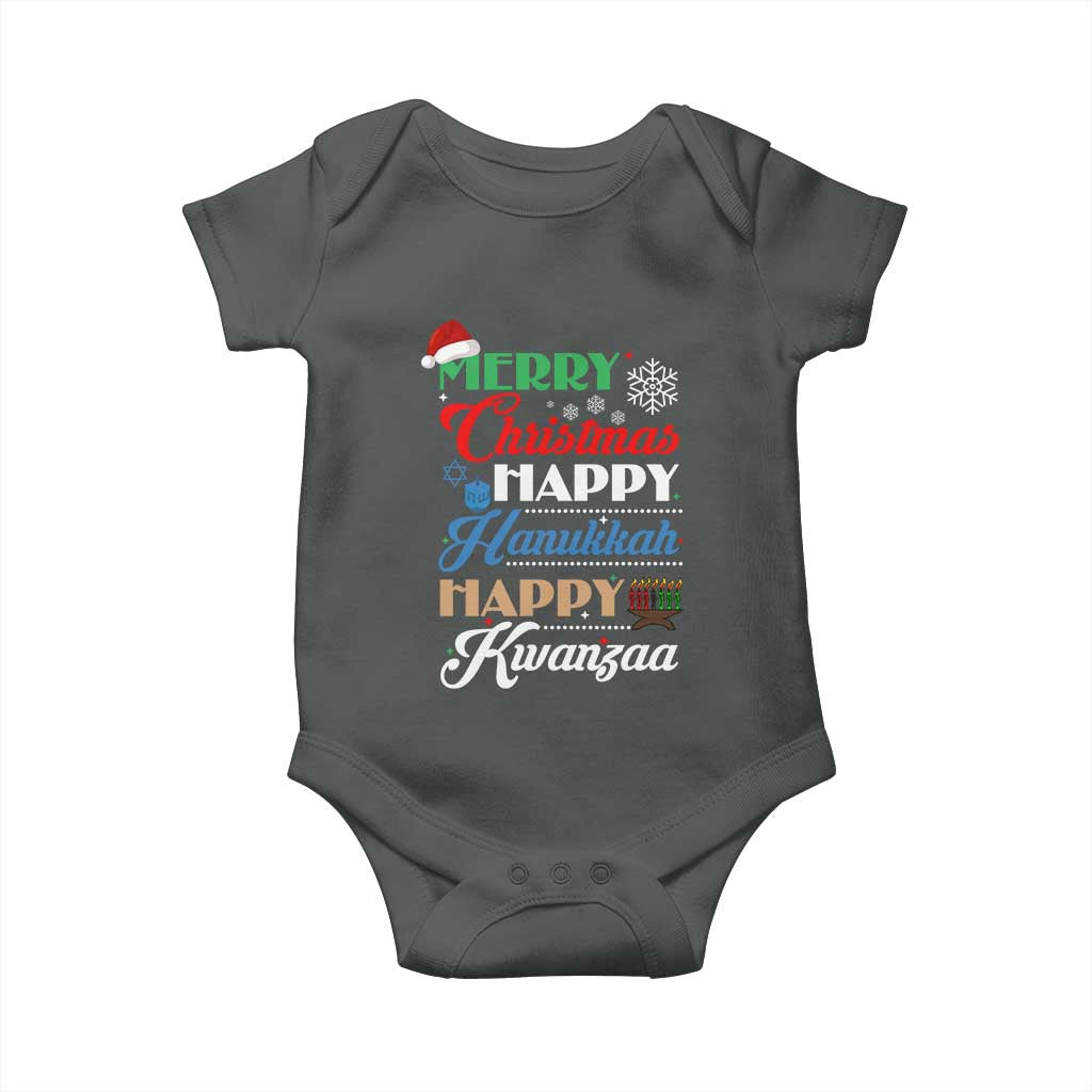 Funny Christmas Hanukkah Kwanzaa Baby Onesie December Holiday Gift - Wonder Print Shop