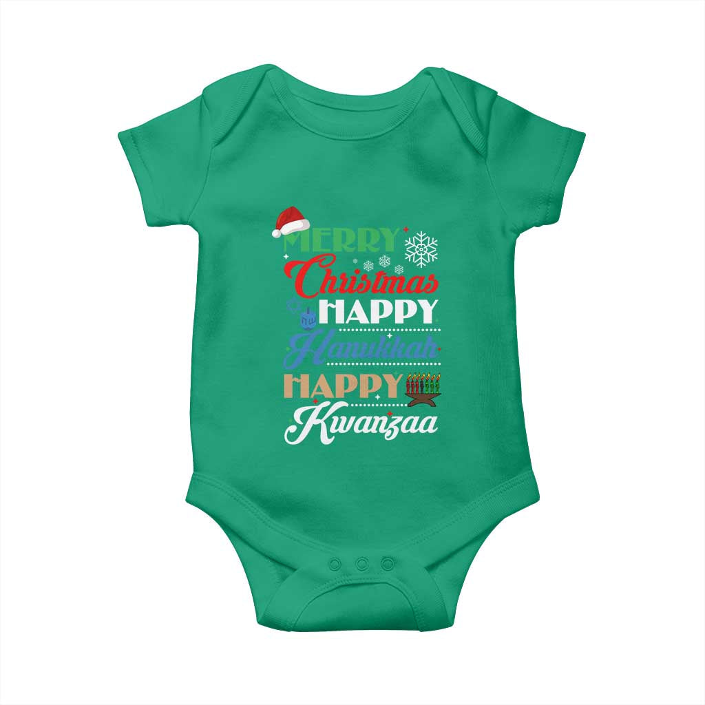 Funny Christmas Hanukkah Kwanzaa Baby Onesie December Holiday Gift - Wonder Print Shop