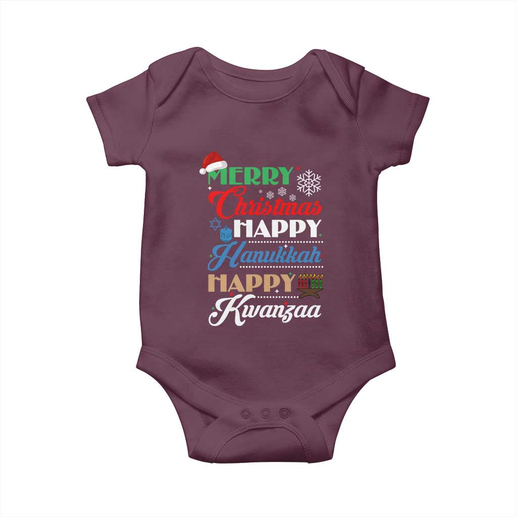 Funny Christmas Hanukkah Kwanzaa Baby Onesie December Holiday Gift - Wonder Print Shop