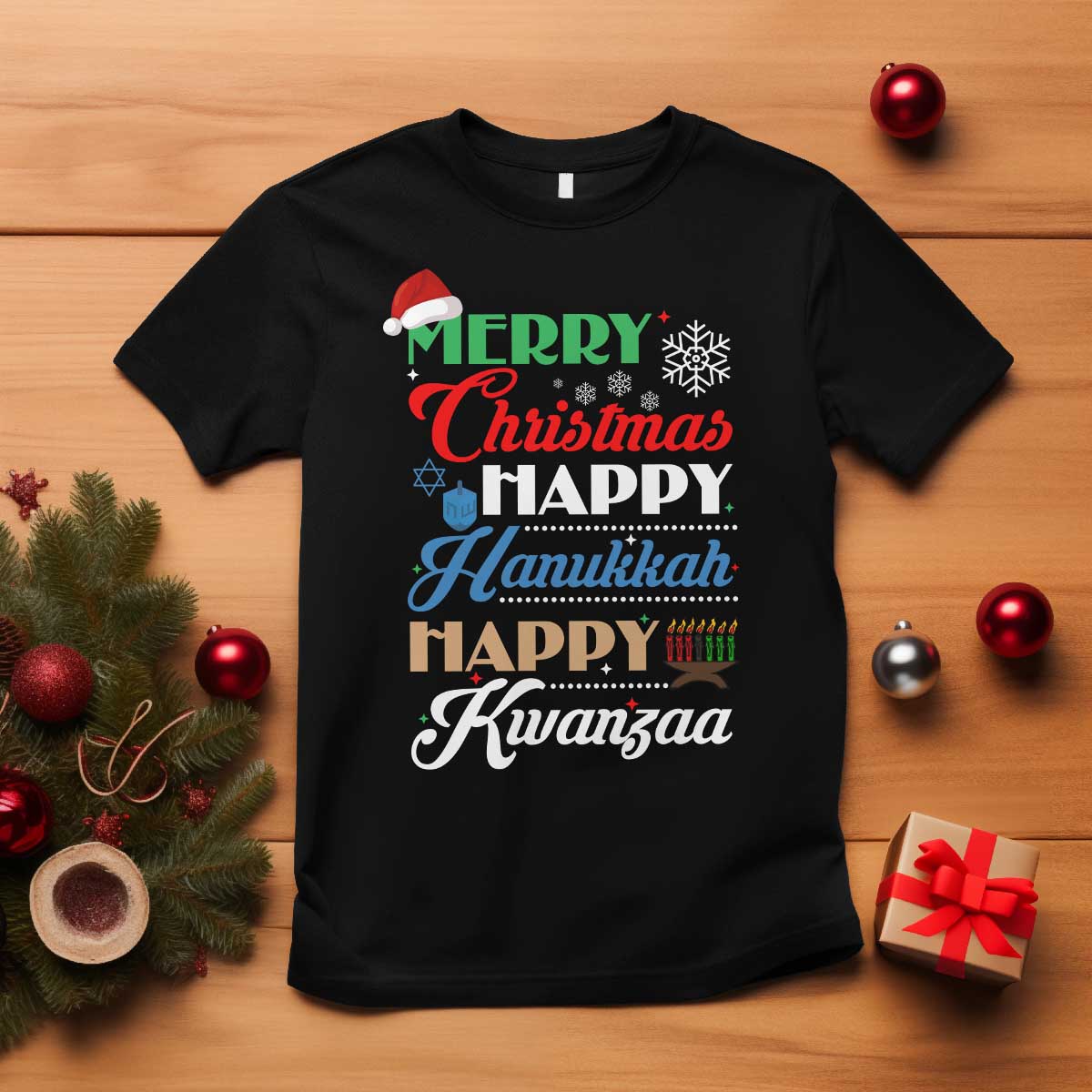 Funny Christmas Hanukkah Kwanzaa T Shirt December Holiday Gift - Wonder Print Shop