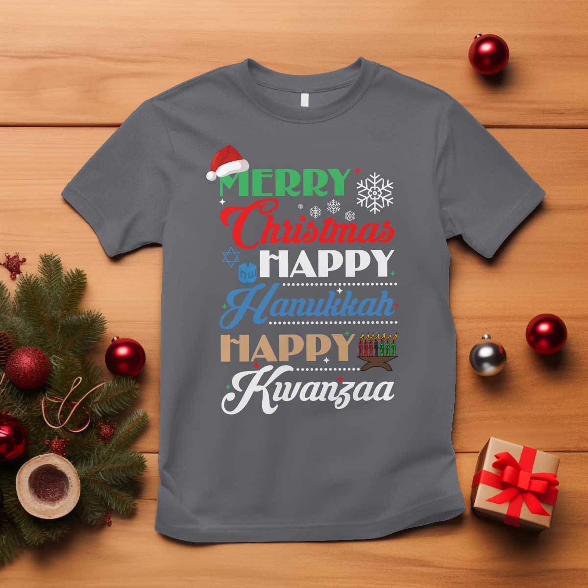 Funny Christmas Hanukkah Kwanzaa T Shirt December Holiday Gift - Wonder Print Shop