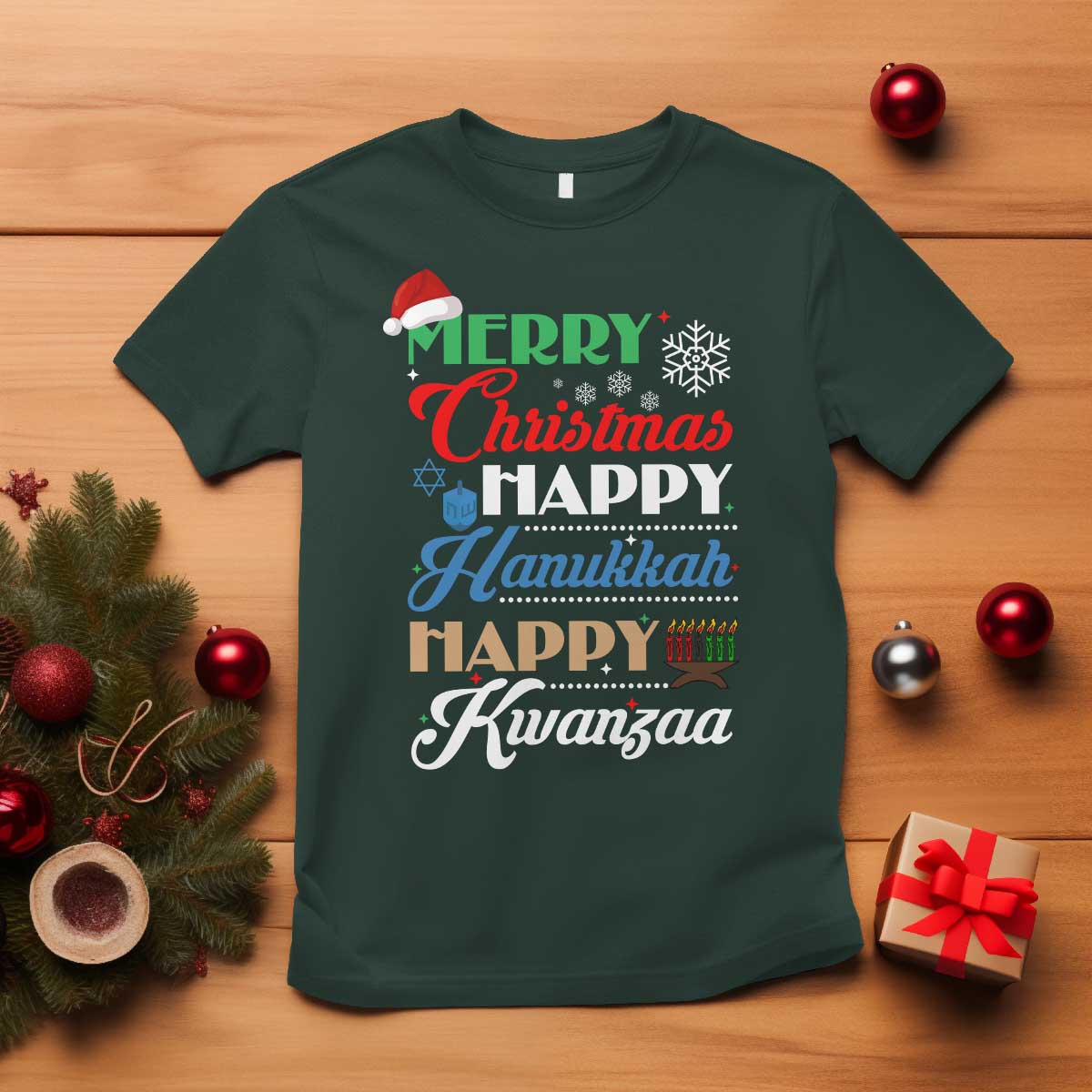 Funny Christmas Hanukkah Kwanzaa T Shirt December Holiday Gift - Wonder Print Shop