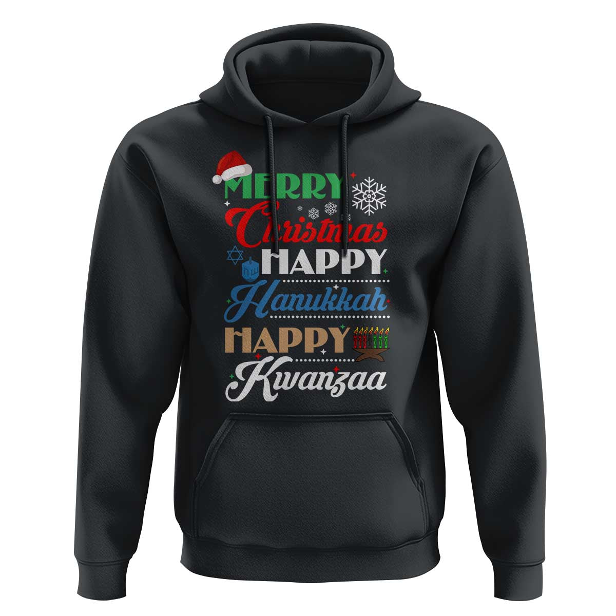 Funny Christmas Hanukkah Kwanzaa Hoodie December Holiday Gift - Wonder Print Shop