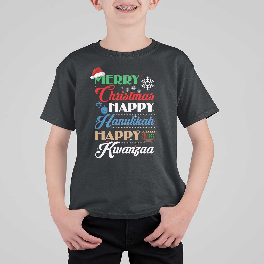 Funny Christmas Hanukkah Kwanzaa T Shirt For Kid December Holiday Gift - Wonder Print Shop