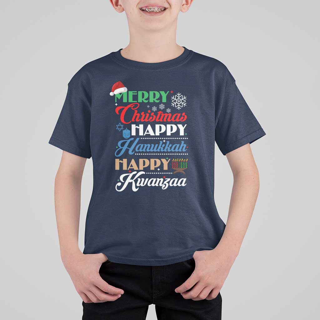 Funny Christmas Hanukkah Kwanzaa T Shirt For Kid December Holiday Gift - Wonder Print Shop