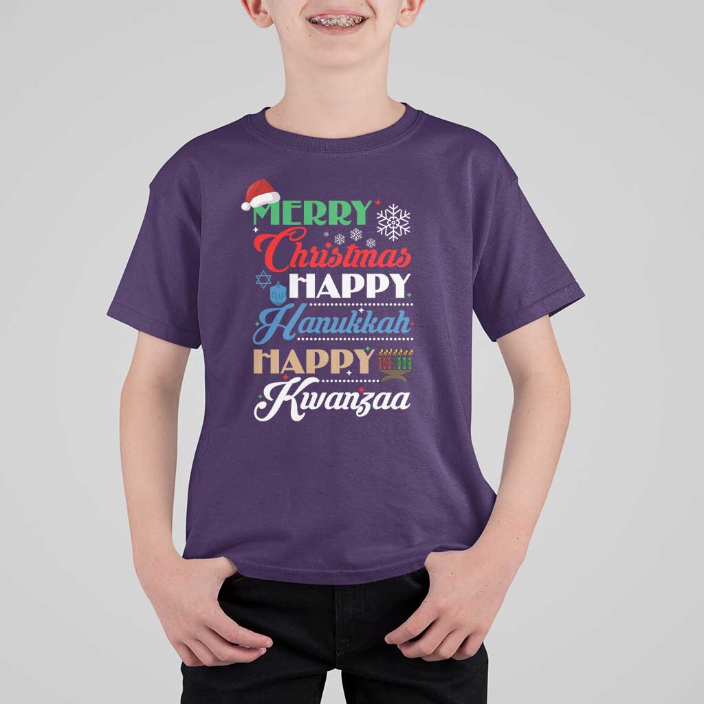 Funny Christmas Hanukkah Kwanzaa T Shirt For Kid December Holiday Gift - Wonder Print Shop
