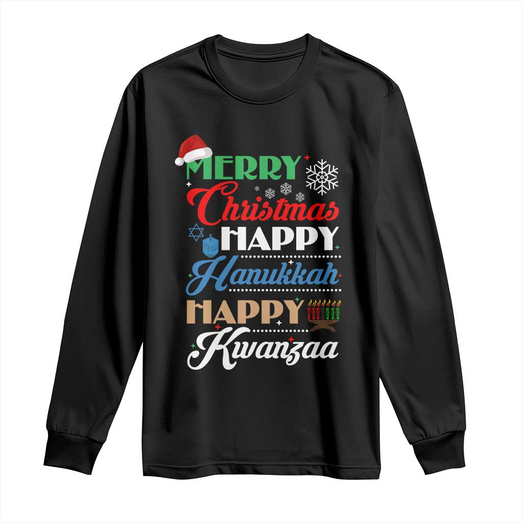 Funny Christmas Hanukkah Kwanzaa Long Sleeve Shirt December Holiday Gift - Wonder Print Shop