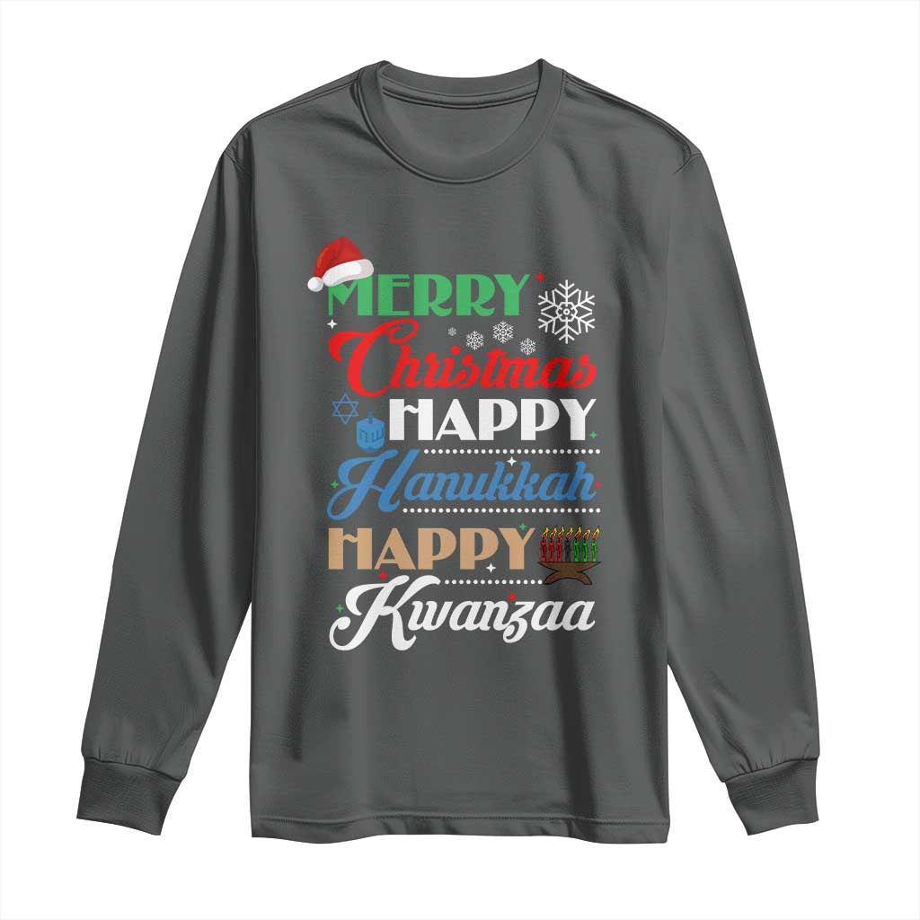 Funny Christmas Hanukkah Kwanzaa Long Sleeve Shirt December Holiday Gift - Wonder Print Shop